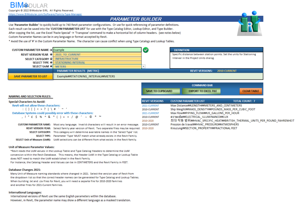 Revit Custom Parameter Builder